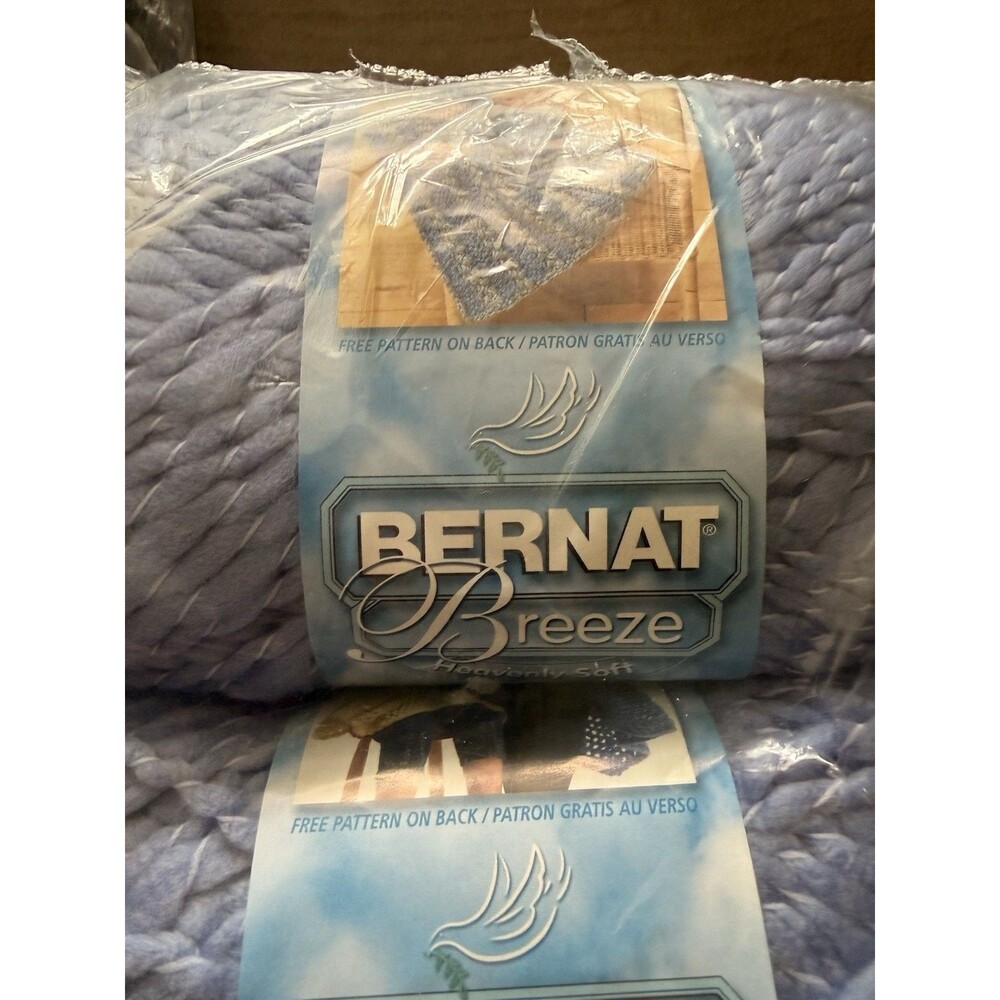 BERNAT BREEZE Heavenly Soft Yarn ~ Color PERIWINKLE~ (12) Skeins